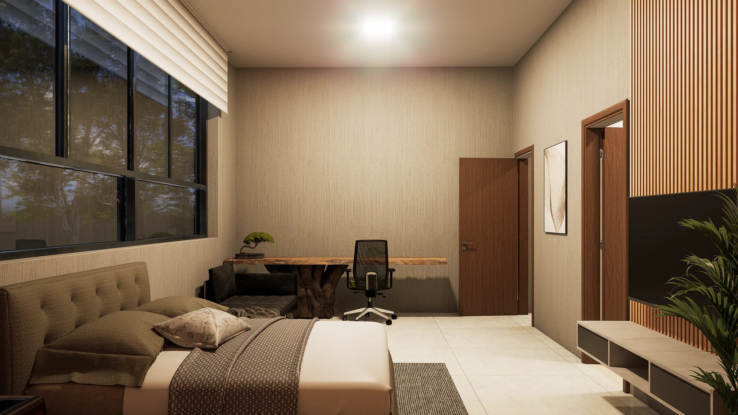Render: Dormitorio matrimonial
